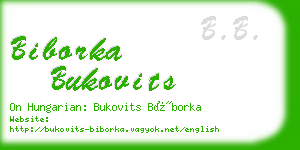 biborka bukovits business card
